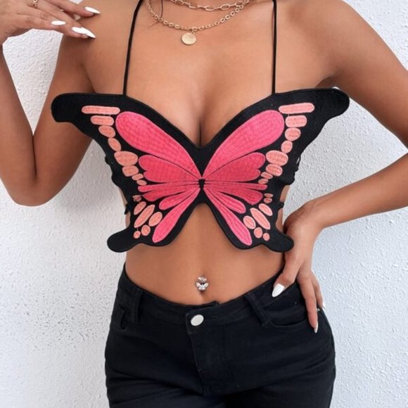 BUTTERFLY EMBROIDERED CAMI TOP - Picture 6 of 6